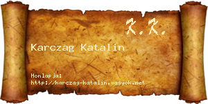 Karczag Katalin névjegykártya